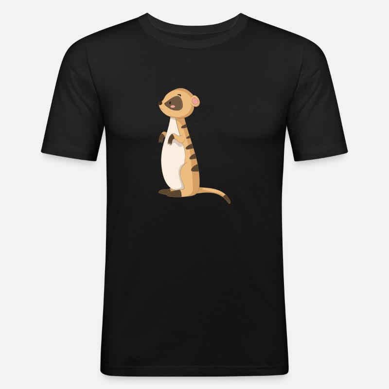 Manguste Erdmännchen - Männer Slim Fit T-Shirt - Schwarz