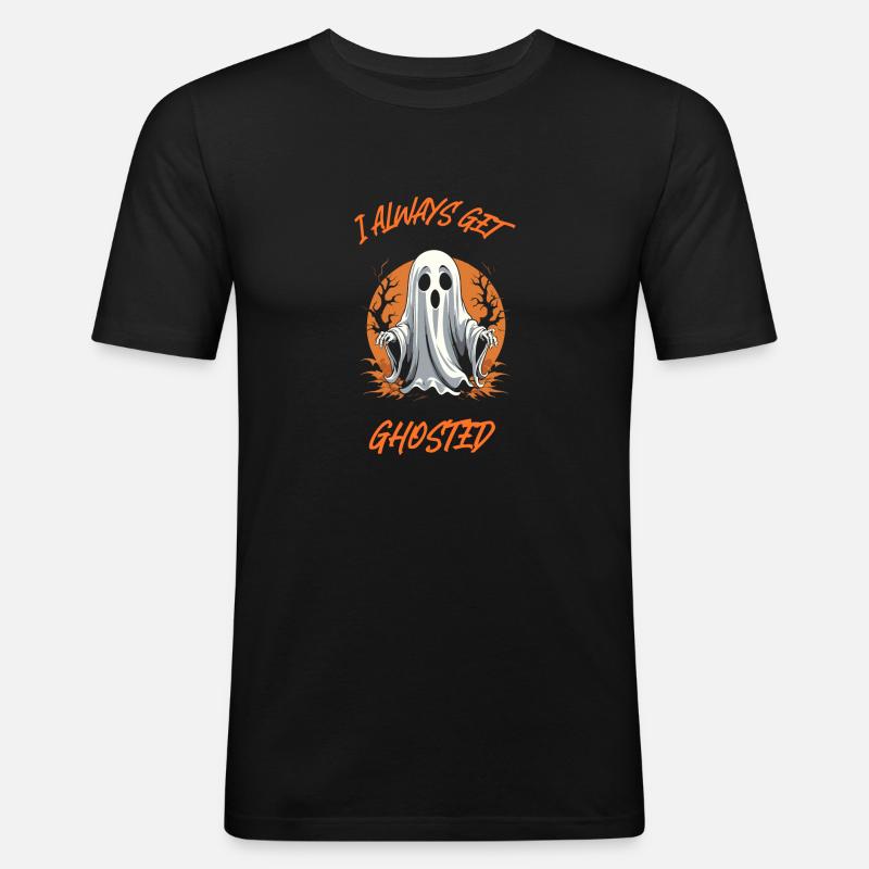 Ich werde immer geghostet - Männer Slim Fit T-Shirt - Schwarz