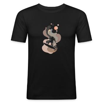 Surfeur Surfergirl Surfbus - T-shirt près du corps Homme - noir - Devant - Nik (191cm)