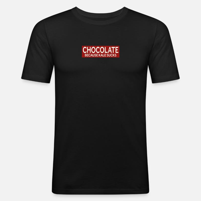 CHOCOLATE - BECAUSE KALE SUCKS - Männer Slim Fit T-Shirt - Schwarz