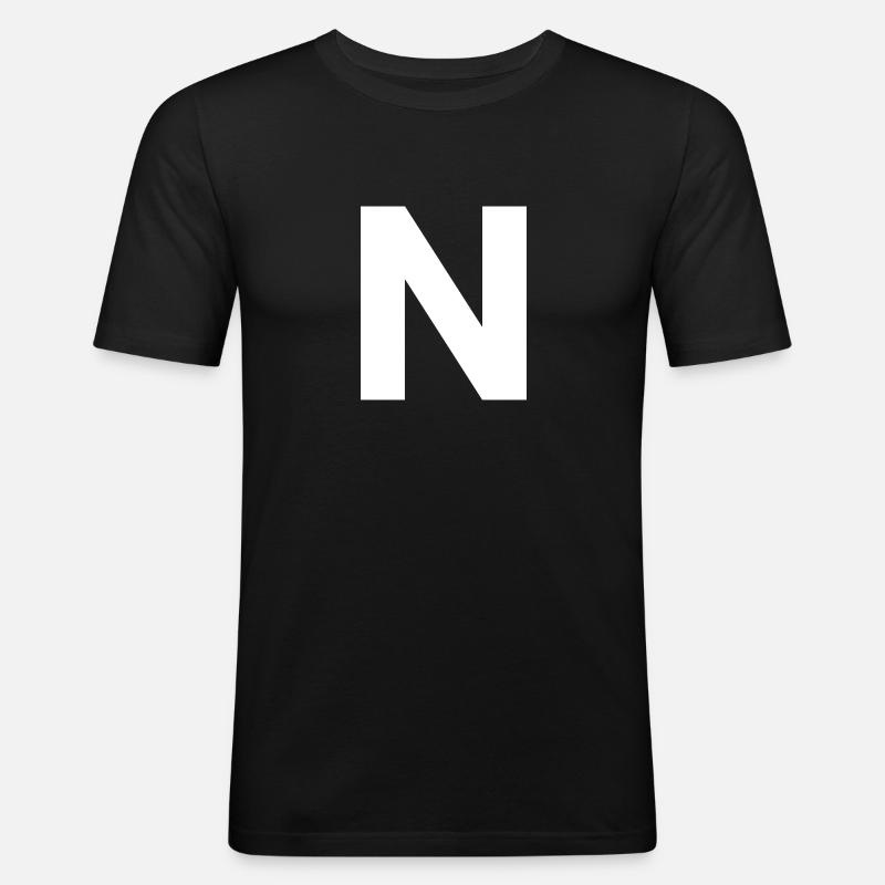N - Männer Slim Fit T-Shirt - Schwarz