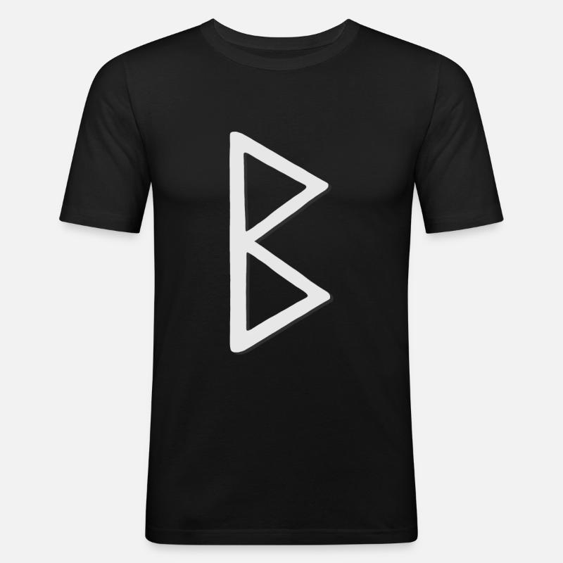 Futhark Runic Alphabet Berkana - Men's Slim Fit T-Shirt - black
