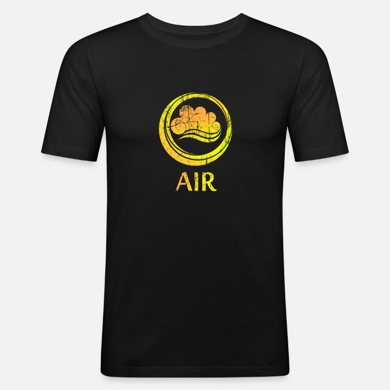Vier Elemente Luft - Männer Slim Fit T-Shirt - Schwarz