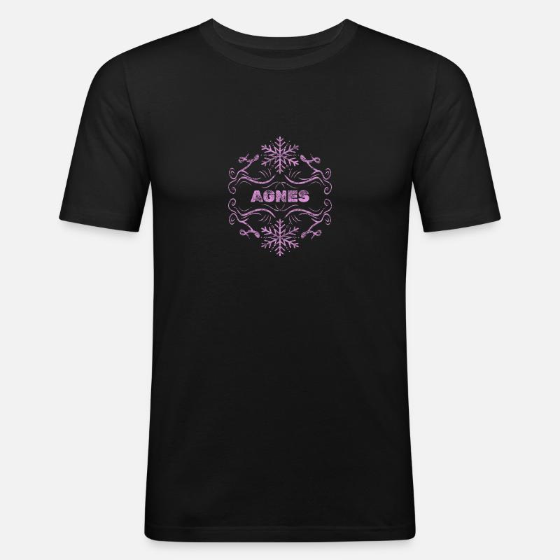 Agnes - Männer Slim Fit T-Shirt - Schwarz