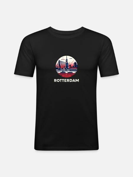 Emblème de Rotterdam - T-shirt près du corps Homme - noir