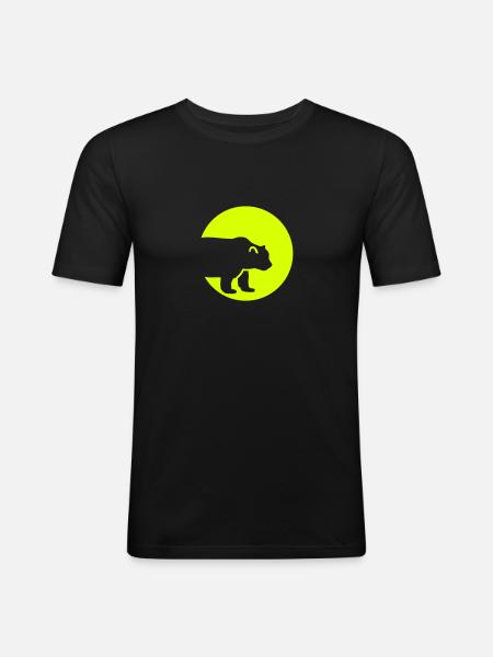 Bär - Männer Slim Fit T-Shirt - Schwarz