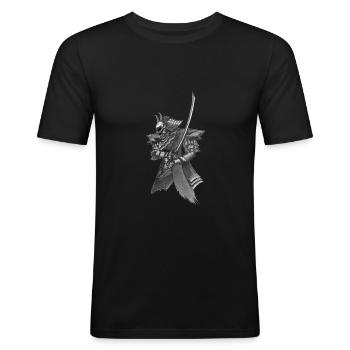 Samurai - The Demon Warrior - Men's Slim Fit T-Shirt - black - Front - Nik (191cm)