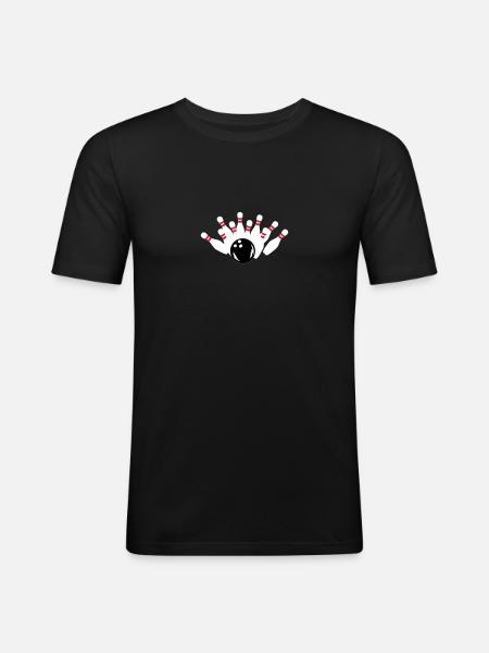Bowling - Männer Slim Fit T-Shirt - Schwarz