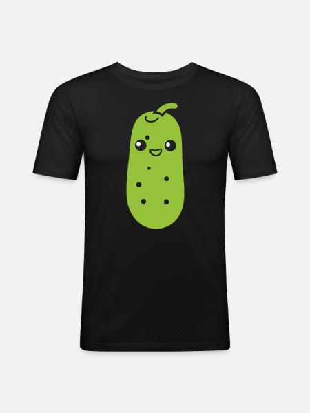 Cornichon - T-shirt près du corps Homme - noir