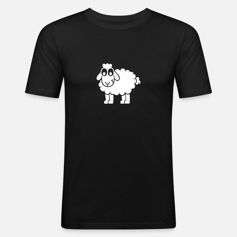 Schaf - Männer Slim Fit T-Shirt - Schwarz
