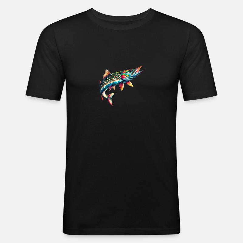 Gedde - Herre Slim Fit T-Shirt - sort