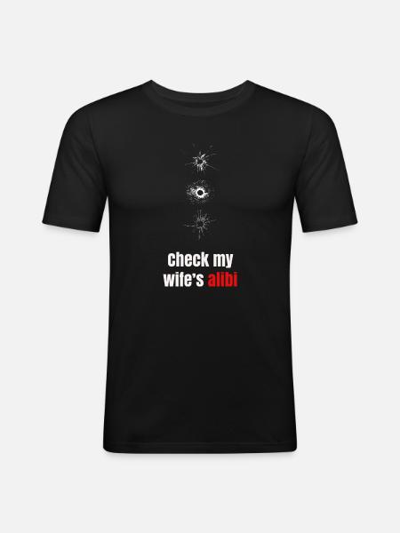 Alibi Noir Bullet Burst - Männer Slim Fit T-Shirt - Schwarz
