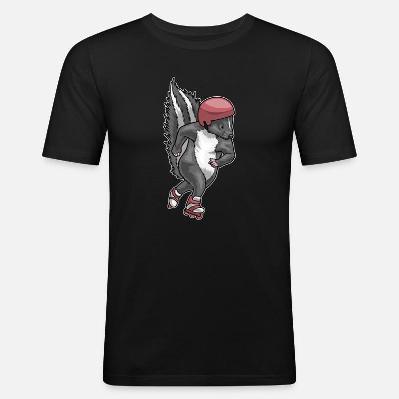 Stinktier Inline skating Rollschuhe - Männer Slim Fit T-Shirt - Schwarz