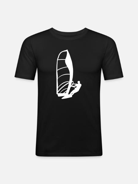 Minimalist Windsurfer Silhouette - Men's Slim Fit T-Shirt - black