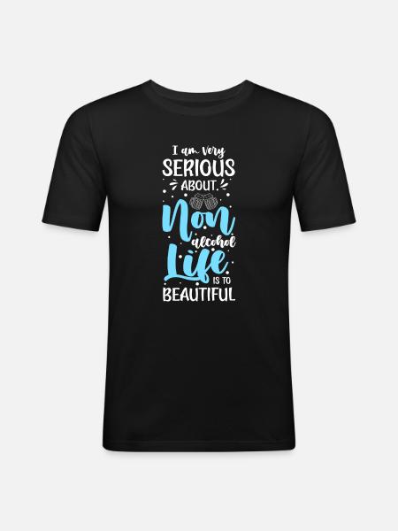Drinking alcohol Excesses No Thanks - Men's Slim Fit T-Shirt - black