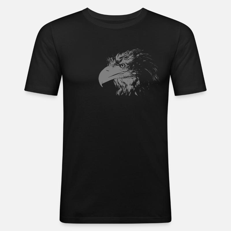 Adler - Männer Slim Fit T-Shirt - Schwarz