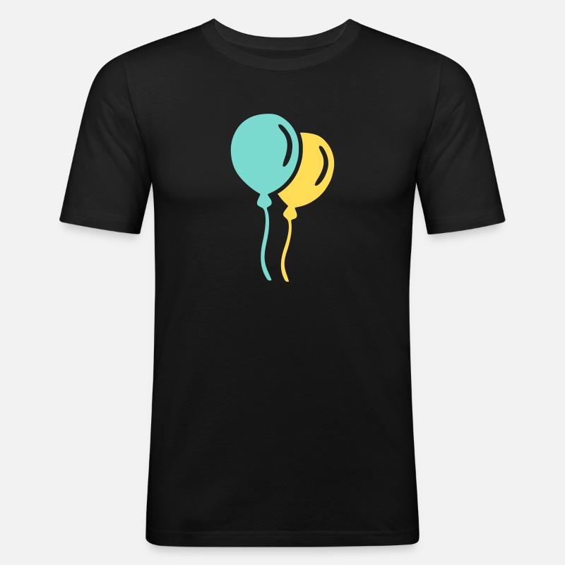 Luftballons - Männer Slim Fit T-Shirt - Schwarz