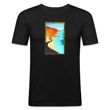 Summer Vibes - Men's Slim Fit T-Shirt - black - Front - Nik (191cm)