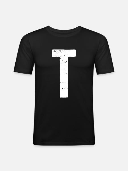T Letter - Men's Slim Fit T-Shirt - black