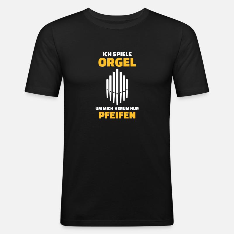 Orgel - Männer Slim Fit T-Shirt - Schwarz