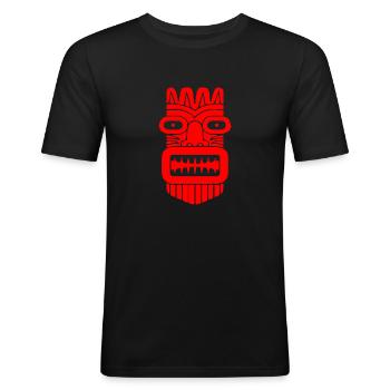 Tiki - Männer Slim Fit T-Shirt - Schwarz - Vorne - Nik (191cm)