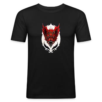 Dragon's head - Men's Slim Fit T-Shirt - black - Front - Nik (191cm)