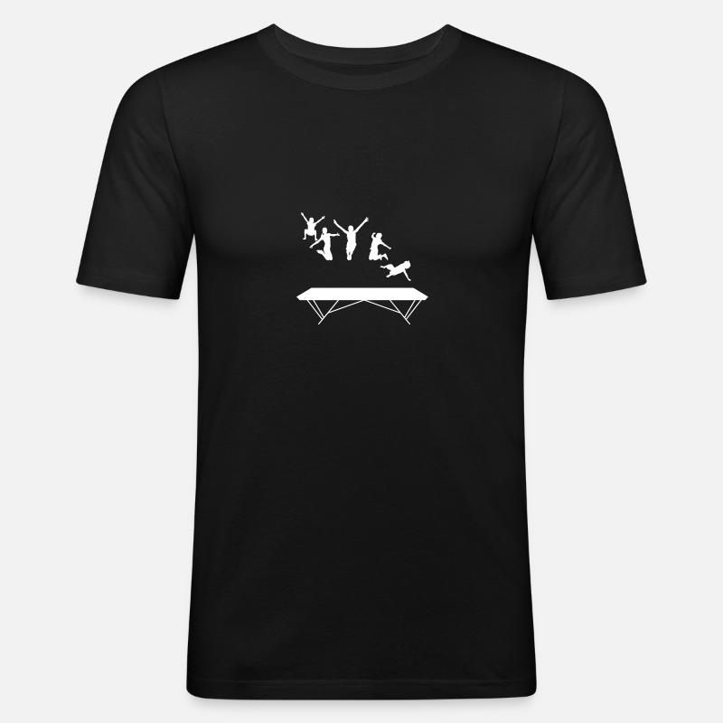 Springen - Männer Slim Fit T-Shirt - Schwarz