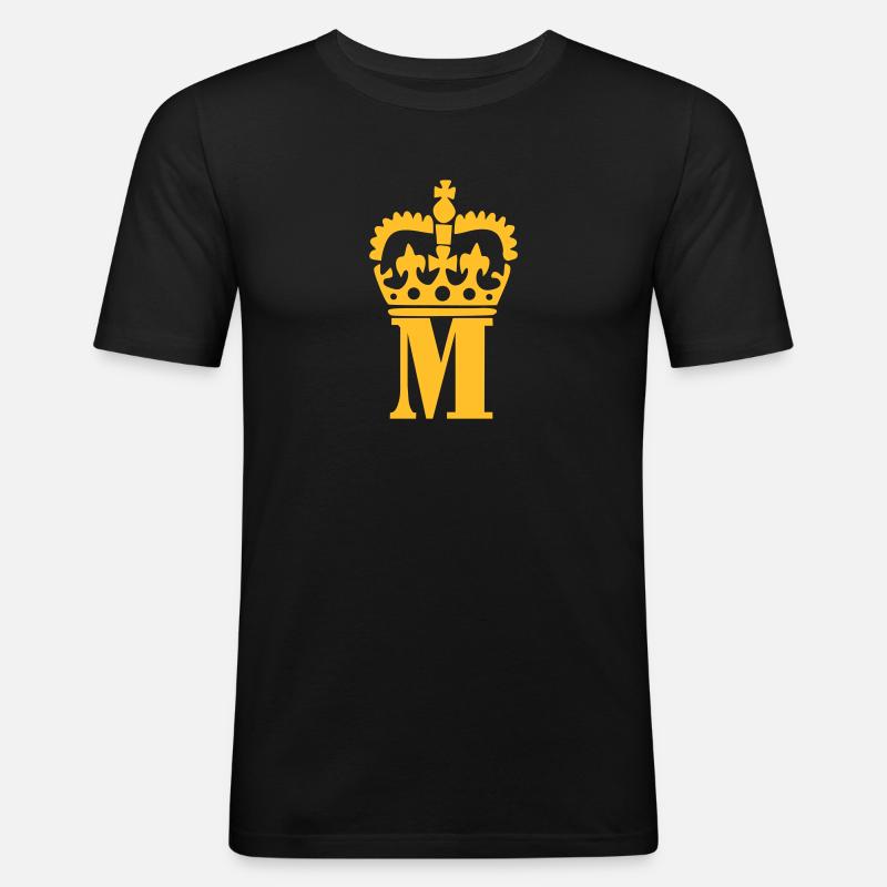 Buchstabe M - Männer Slim Fit T-Shirt - Schwarz