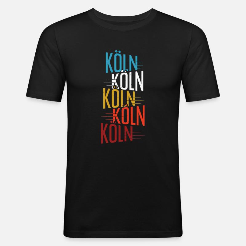 KölnKölnKöln - Männer Slim Fit T-Shirt - Schwarz