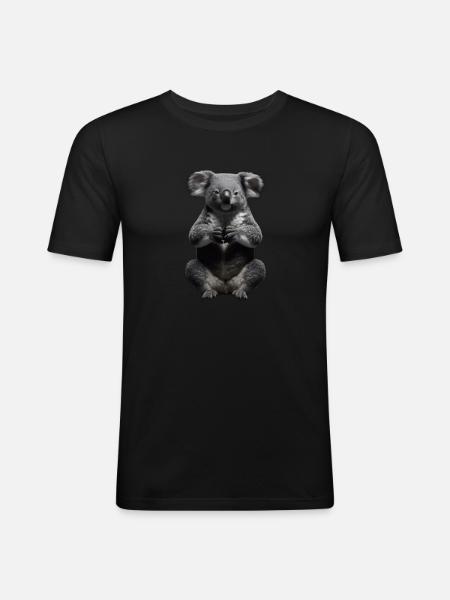 Praying Koala - Men's Slim Fit T-Shirt - black