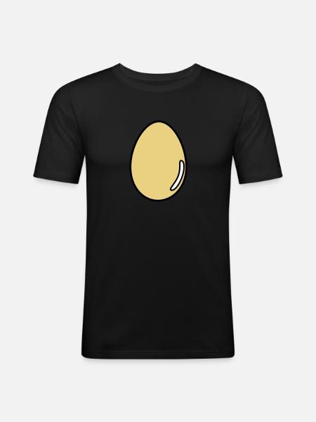 œuf - T-shirt près du corps Homme - noir