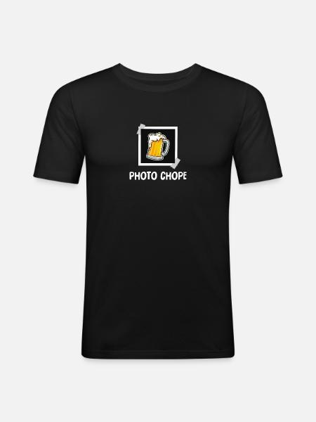 photo chope - T-shirt près du corps Homme - noir