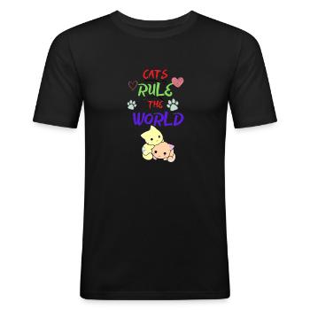 pretty darling cats - Men's Slim Fit T-Shirt - black - Front - Nik (191cm)