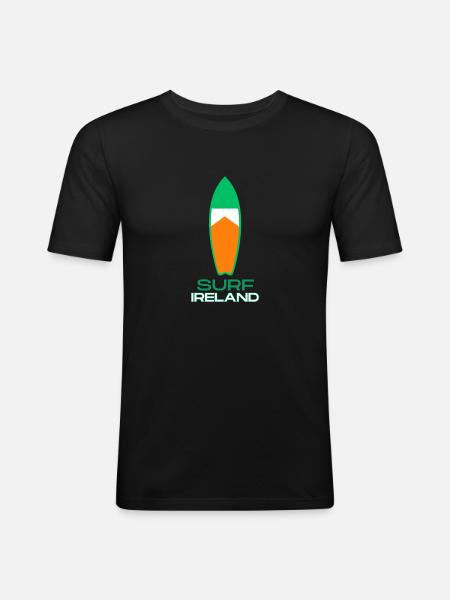Surf Ireland - Irish Surfboard - Men's Slim Fit T-Shirt - black
