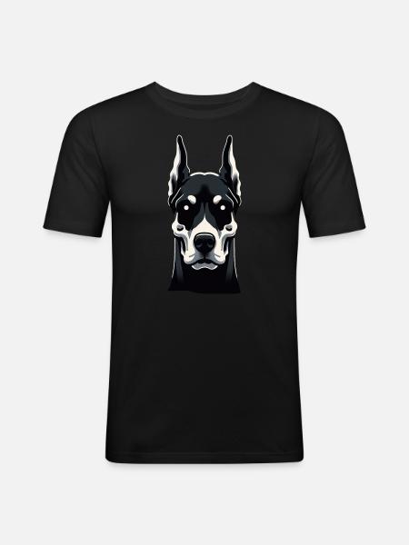 Dobermann-Essenz - Männer Slim Fit T-Shirt - Schwarz