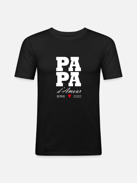 Loving dad since 2020 - Men's Slim Fit T-Shirt - black