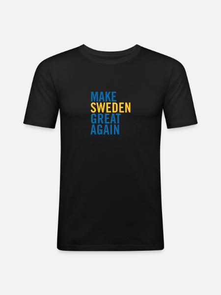 Make Sweden Great Again - Men's Slim Fit T-Shirt - black