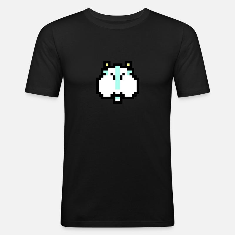 Cloud cat - Männer Slim Fit T-Shirt - Schwarz