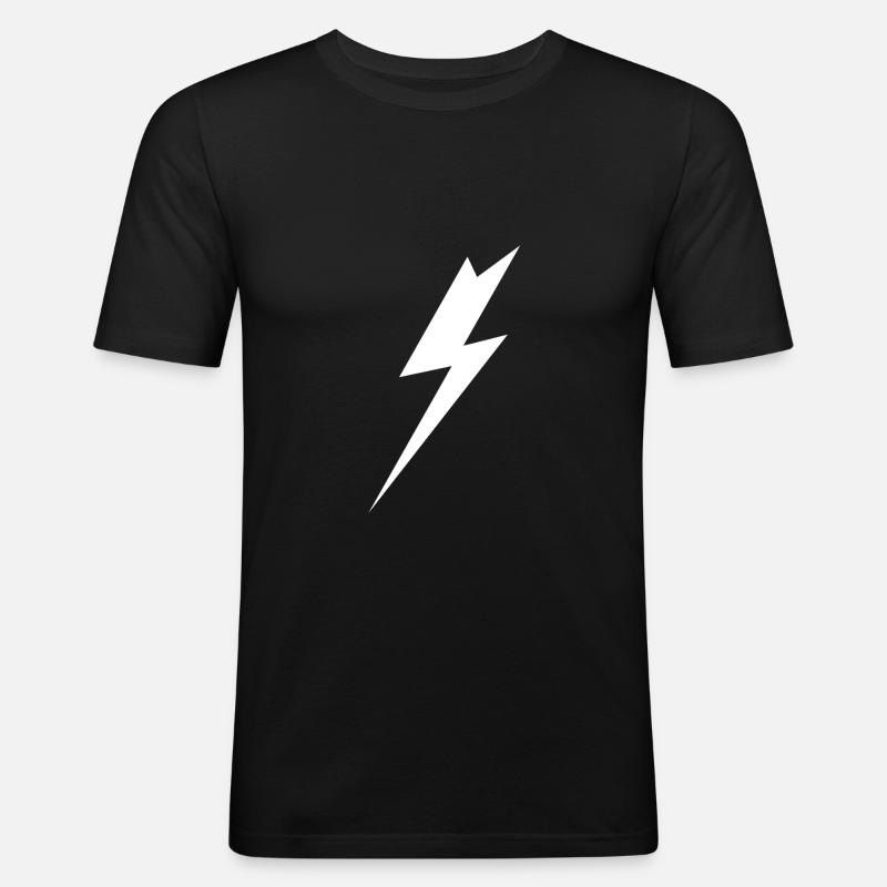Blitz - Männer Slim Fit T-Shirt - Schwarz