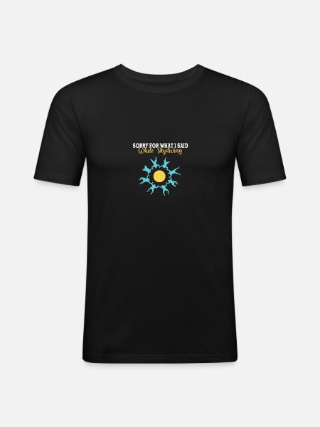 Parachute Skydiving Parachutists - Men's Slim Fit T-Shirt - black