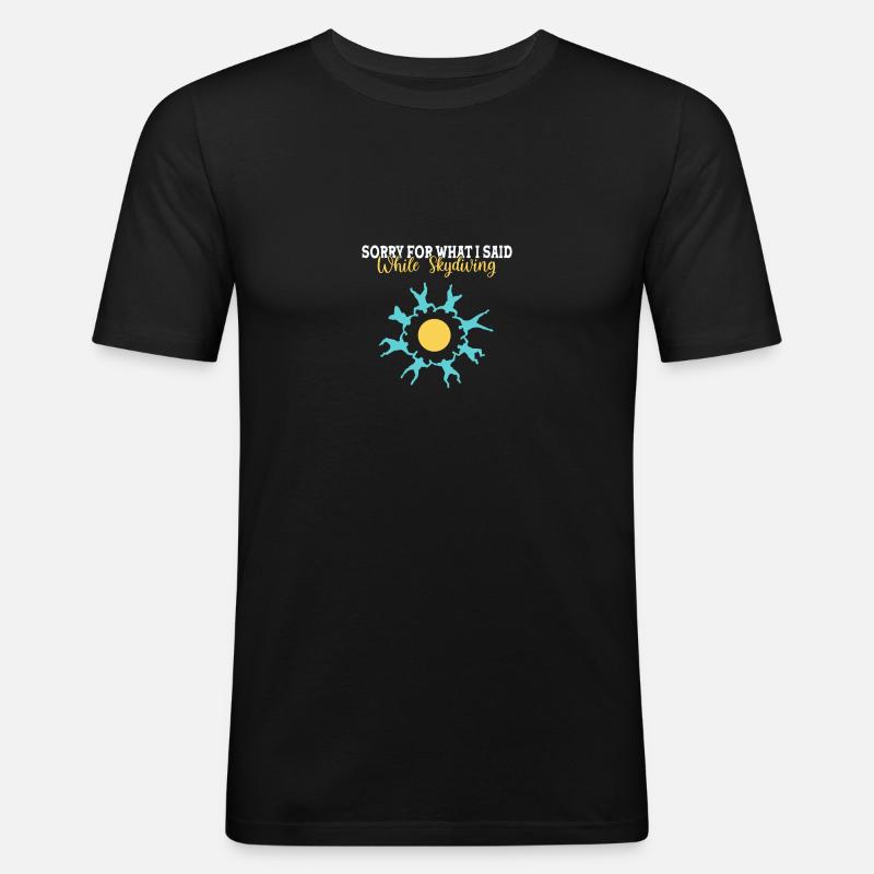 Fallschirm Fallschirmspringen Fallschirmspringer - Männer Slim Fit T-Shirt - Schwarz