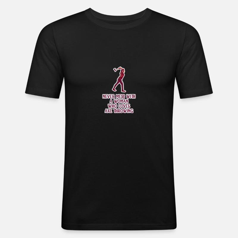 Axt werfen Axtwerfen - Männer Slim Fit T-Shirt - Schwarz