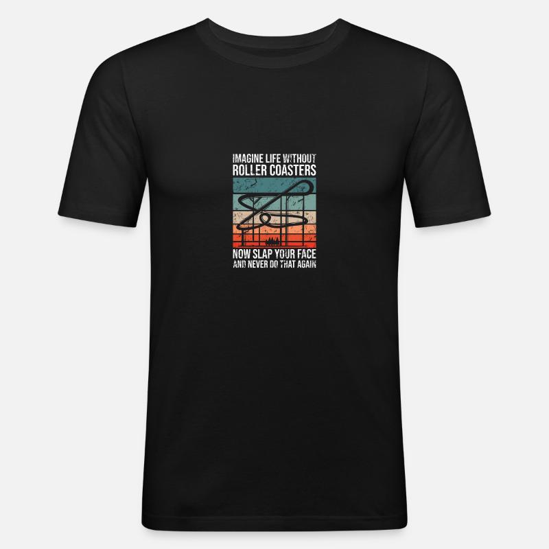 Parc d’attractions Roller Coaster - T-shirt près du corps Homme - noir