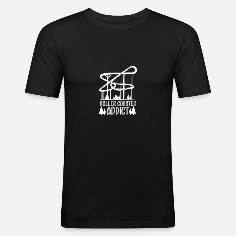 Parc d’attractions Roller Coaster - T-shirt près du corps Homme - noir