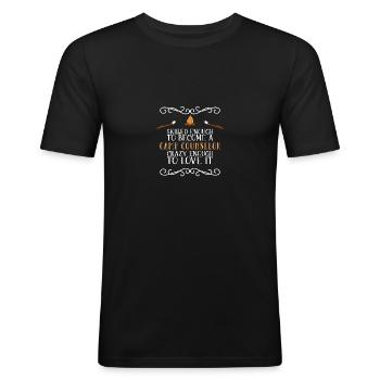 Zeltlager Leiter Sommercamp - Männer Slim Fit T-Shirt - Schwarz - Vorne - Nik (191cm)