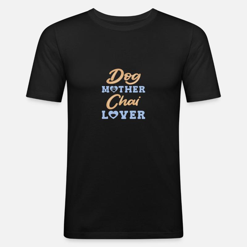 Chai Latte Tee trinken Teetrinker - Männer Slim Fit T-Shirt - Schwarz