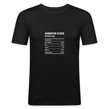 Lustig Badminton Spruch Geschenk - Männer Slim Fit T-Shirt - Schwarz - Vorne - Nik (191cm)