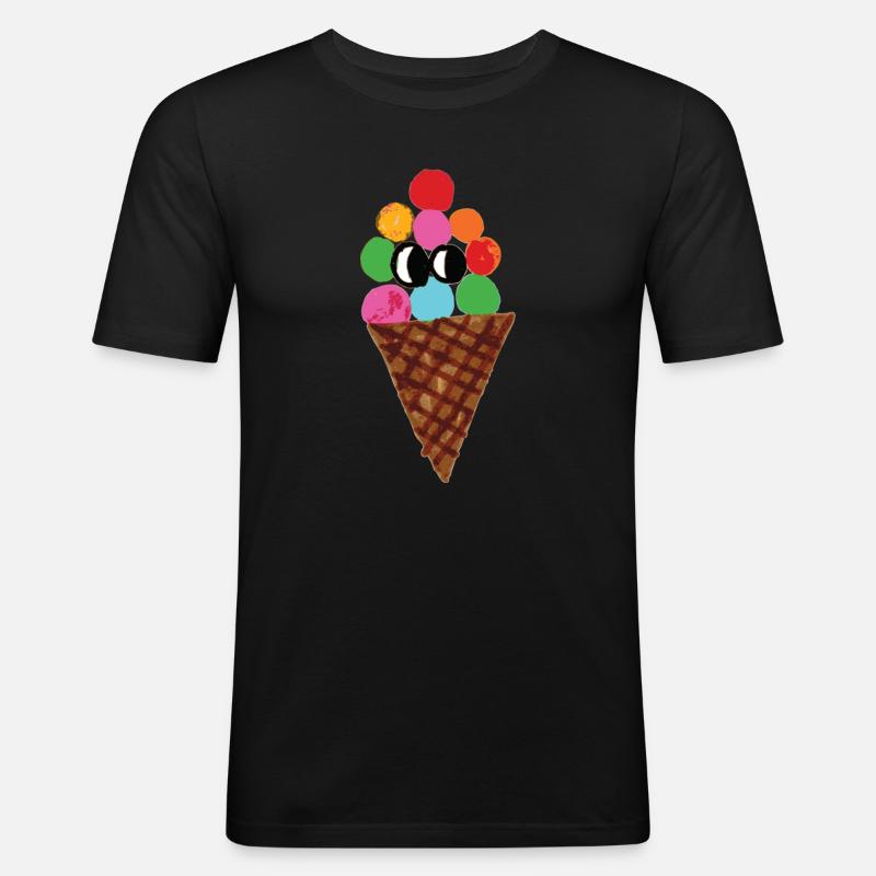 Bunte Eistüte Pop Art - Men's Slim Fit T-Shirt - black