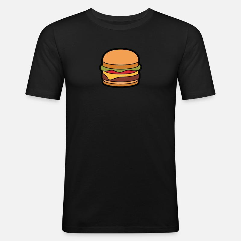 Cheeseburger Hamburger - Men's Slim Fit T-Shirt - black