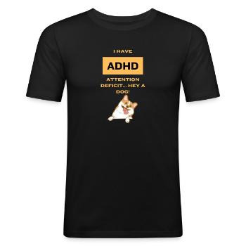 ADHD Dog - Men's Slim Fit T-Shirt - black - Front - Nik (191cm)